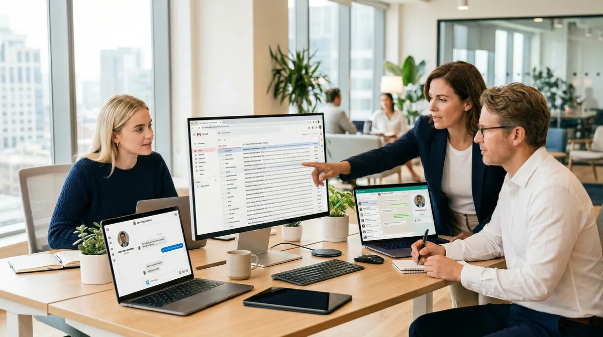 HR-Team bei der Multichannel-Kandidatenkommunikation über verschiedene Messaging-Kanäle