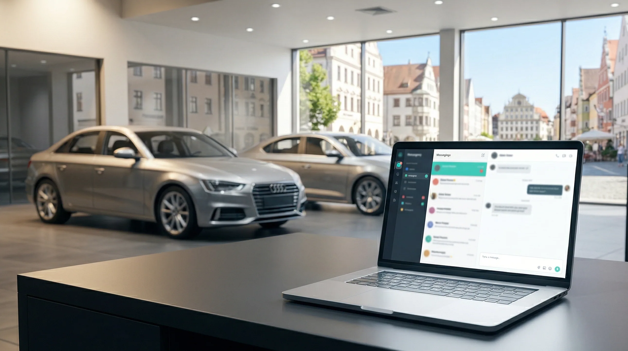 SendSeven Dashboard mit Unified Inbox für Autohaus: WhatsApp, SMS, E-Mail und Live Chat in einer Oberfläche