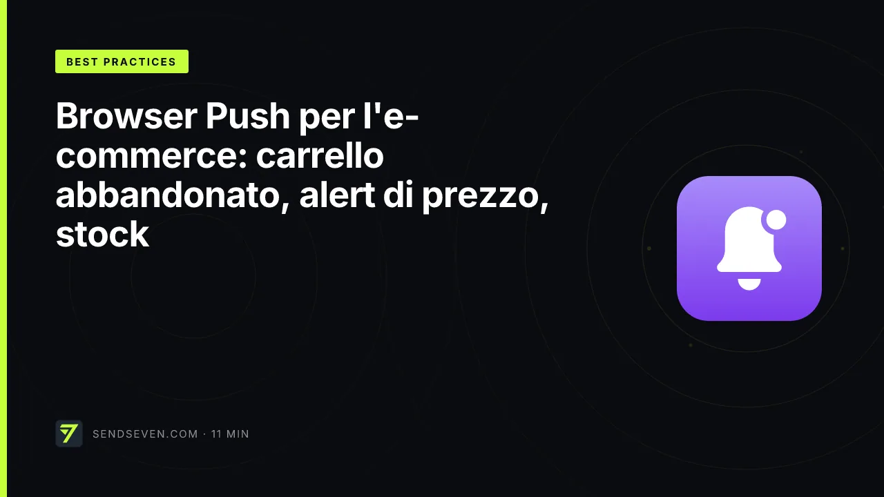 Browser Push per l'e-commerce: carrello abbandonato, alert di prezzo, stock