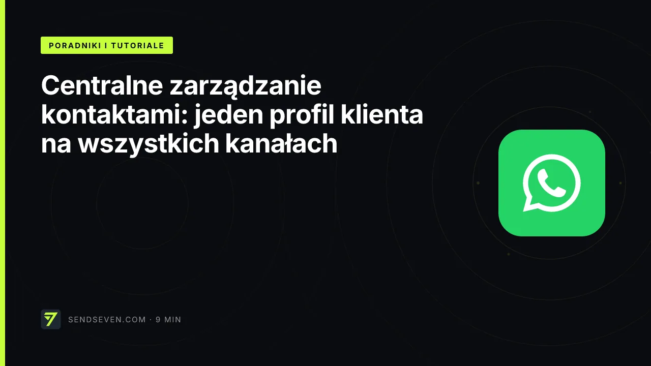 Centralne zarządzanie kontaktami: jeden profil klienta na wszystkich kanałach