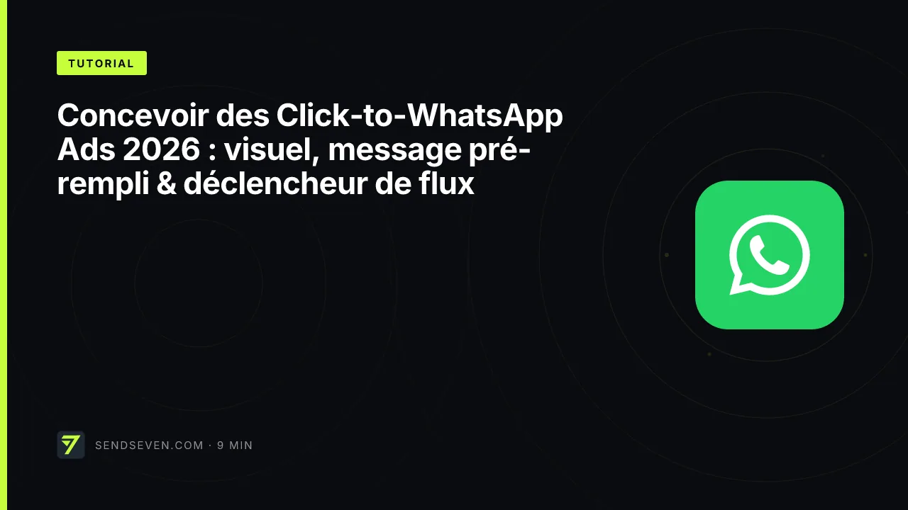Concevoir des Click-to-WhatsApp Ads 2026 : visuel, message pré-rempli & déclencheur de flux