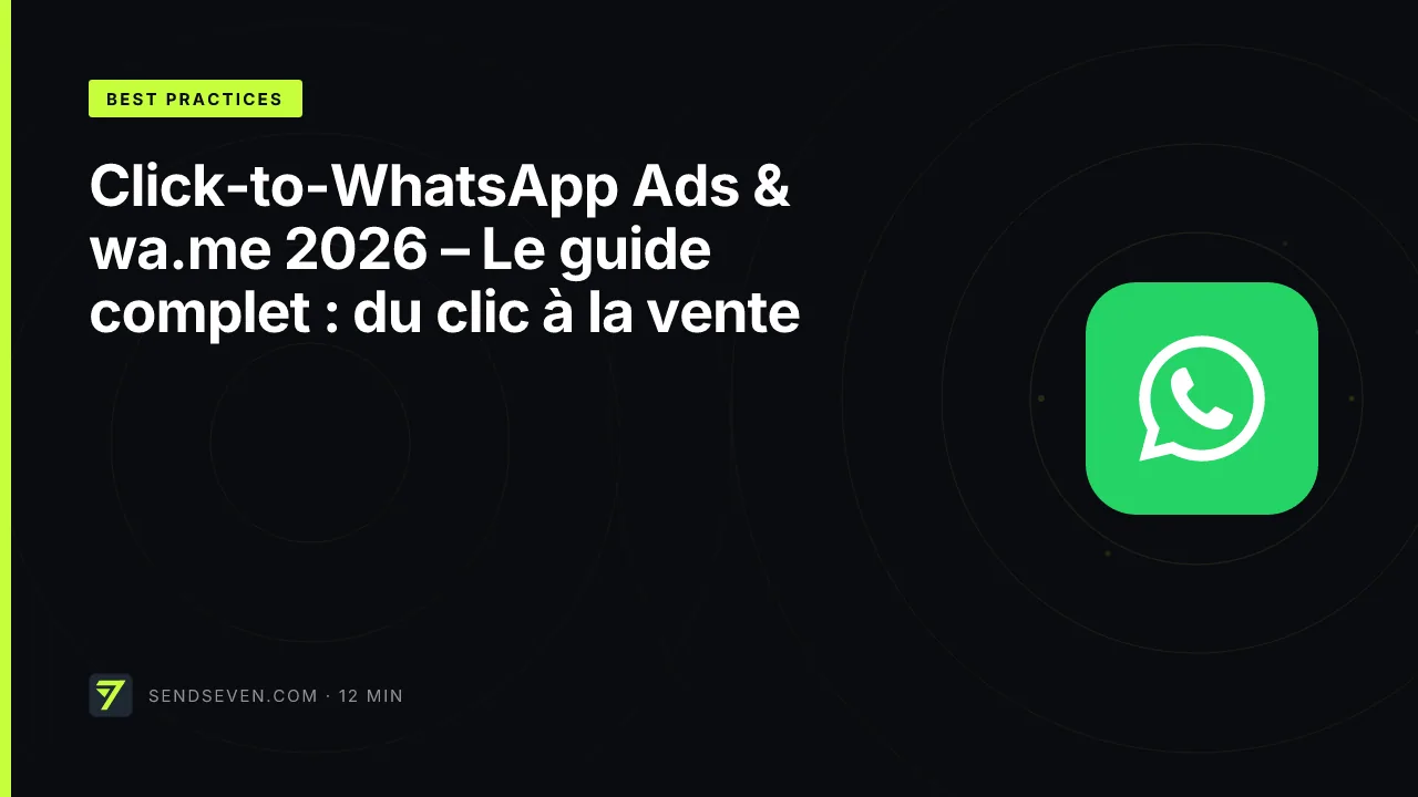 Click-to-WhatsApp Ads & wa.me 2026 – Le guide complet : du clic à la vente