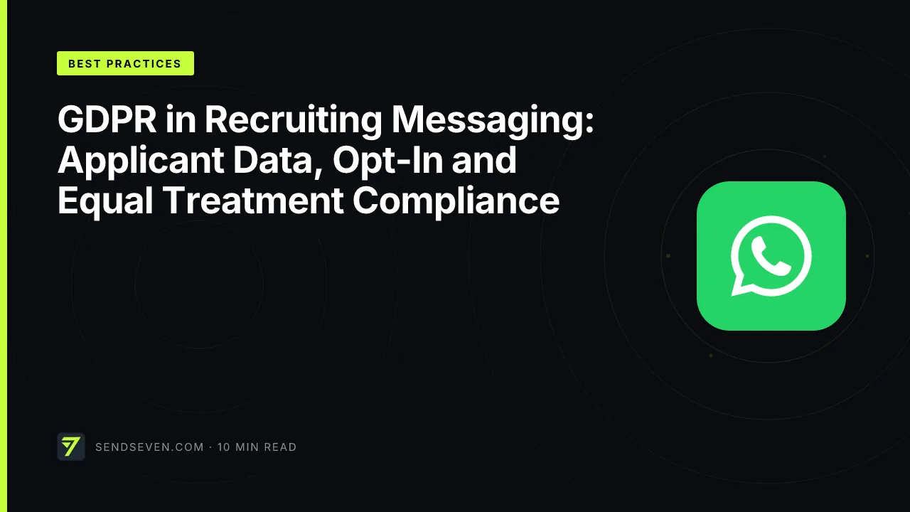 GDPR in Recruiting Messaging: Applicant Data, Opt-In and Equal Treatment Compliance
