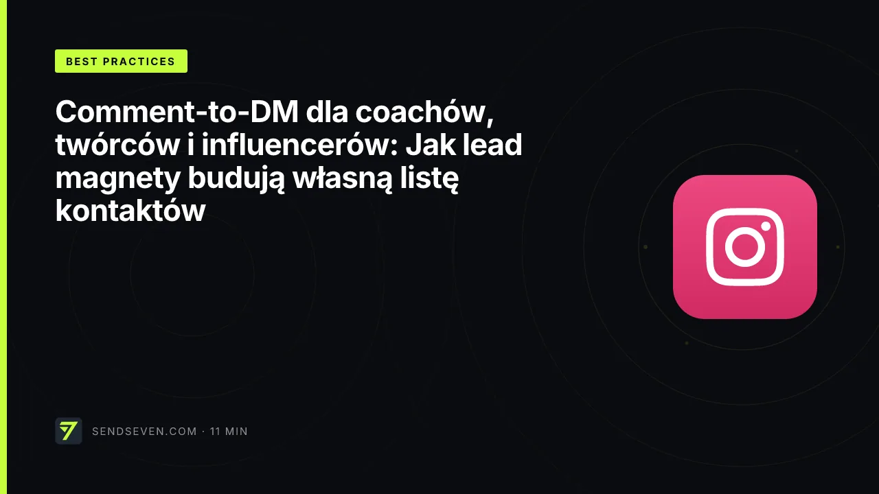 Comment-to-DM dla coachów, twórców i influencerów: Jak lead magnety budują własną listę kontaktów