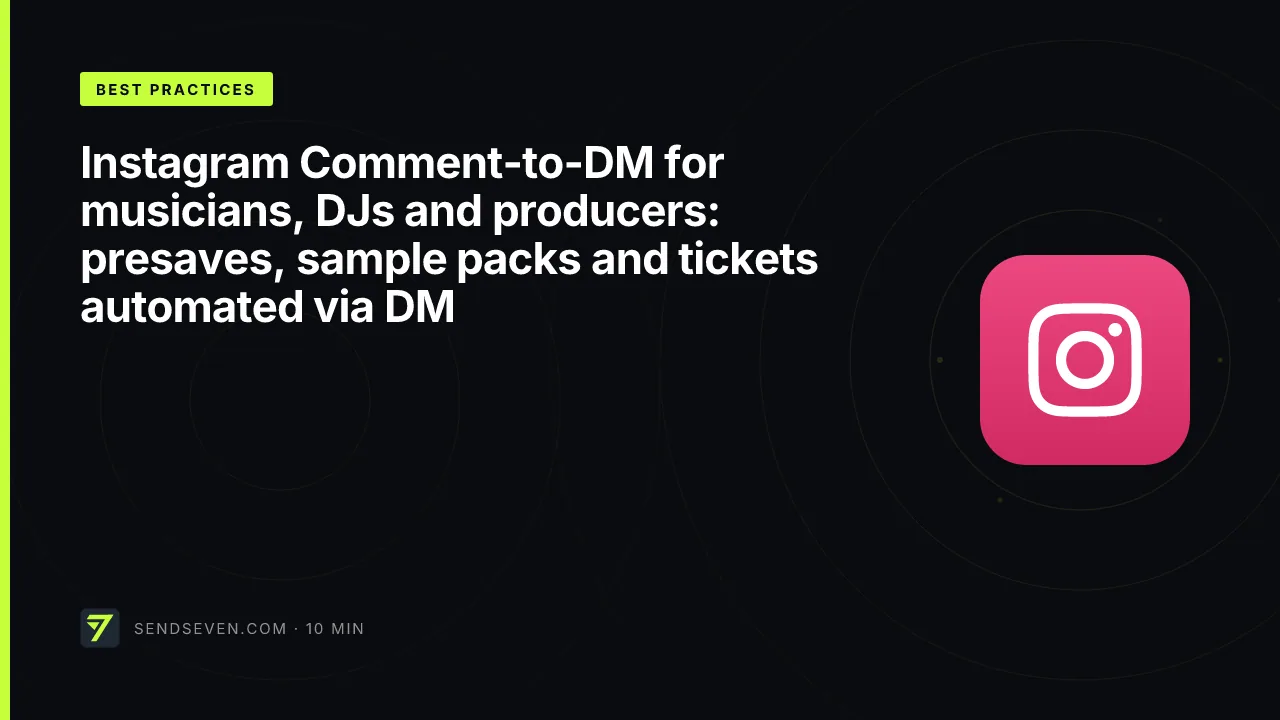 Instagram Comment-to-DM for musicians, DJs and producers: presaves, sample packs and tickets automated via DM