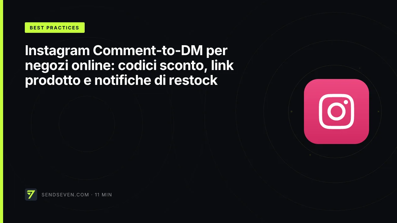 Instagram Comment-to-DM per negozi online: codici sconto, link prodotto e notifiche di restock