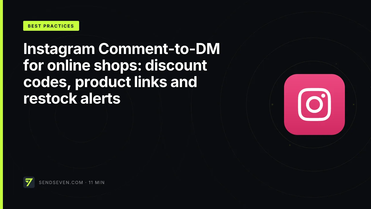 Instagram Comment-to-DM for online shops: discount codes, product links and restock alerts