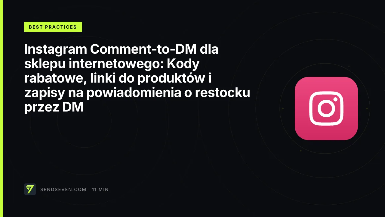 Instagram Comment-to-DM dla sklepu internetowego: Kody rabatowe, linki do produktów i zapisy na powiadomienia o restocku przez DM