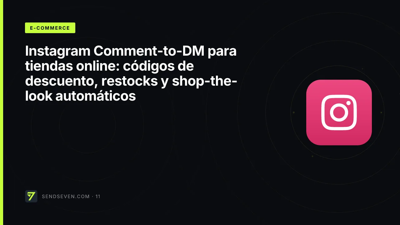 Instagram Comment-to-DM para tiendas online: códigos de descuento, restocks y shop-the-look automáticos
