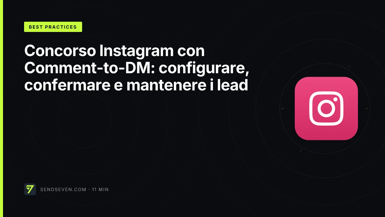 Concorso Instagram con Comment-to-DM: configurare, confermare e mantenere i lead