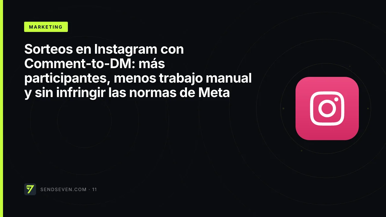 Sorteos en Instagram con Comment-to-DM: más participantes, menos trabajo manual y sin infringir las normas de Meta