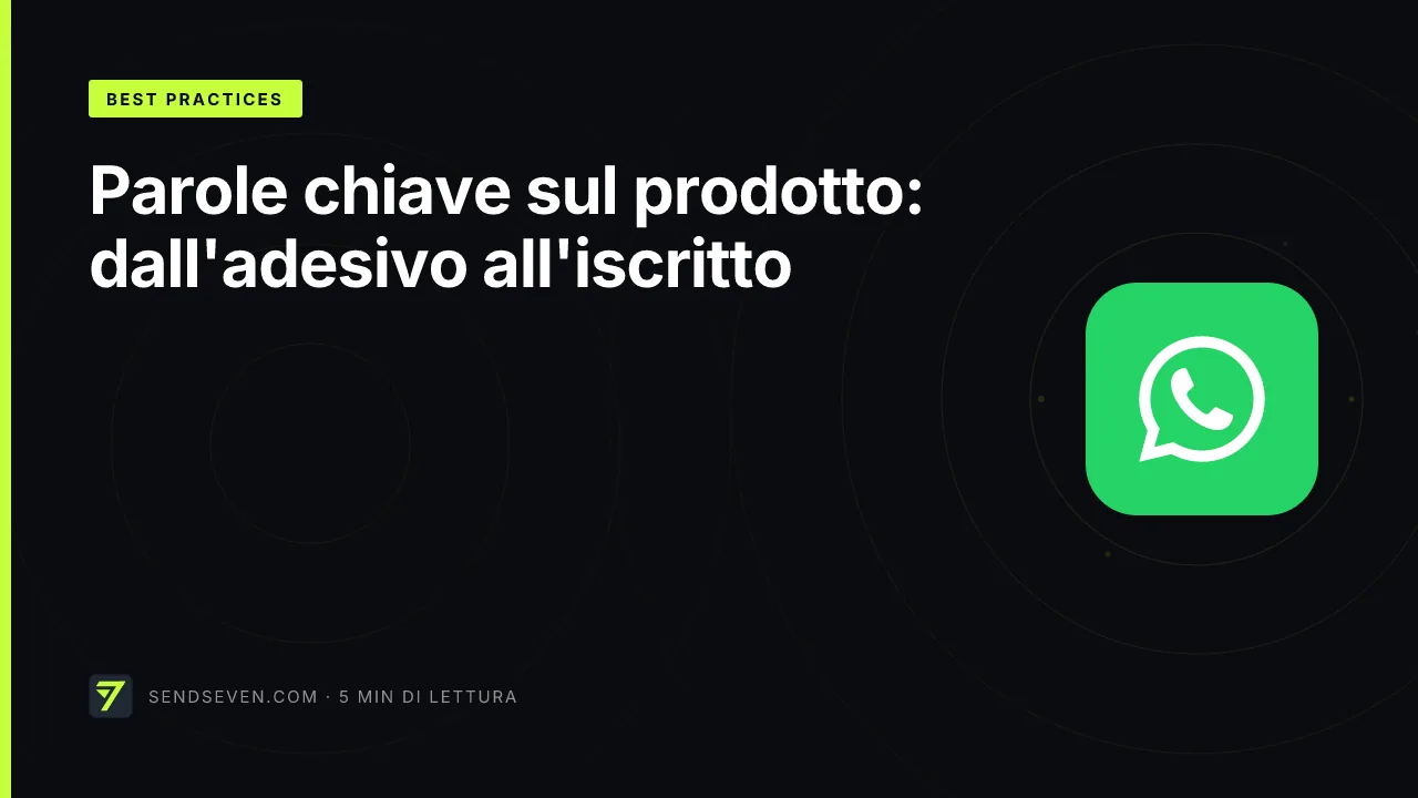 Parole chiave sul prodotto: dall'adesivo all'iscritto