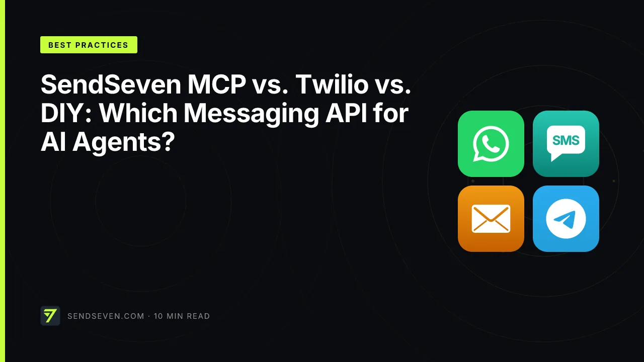 SendSeven MCP vs. Twilio vs. DIY: Which Messaging API for AI Agents?