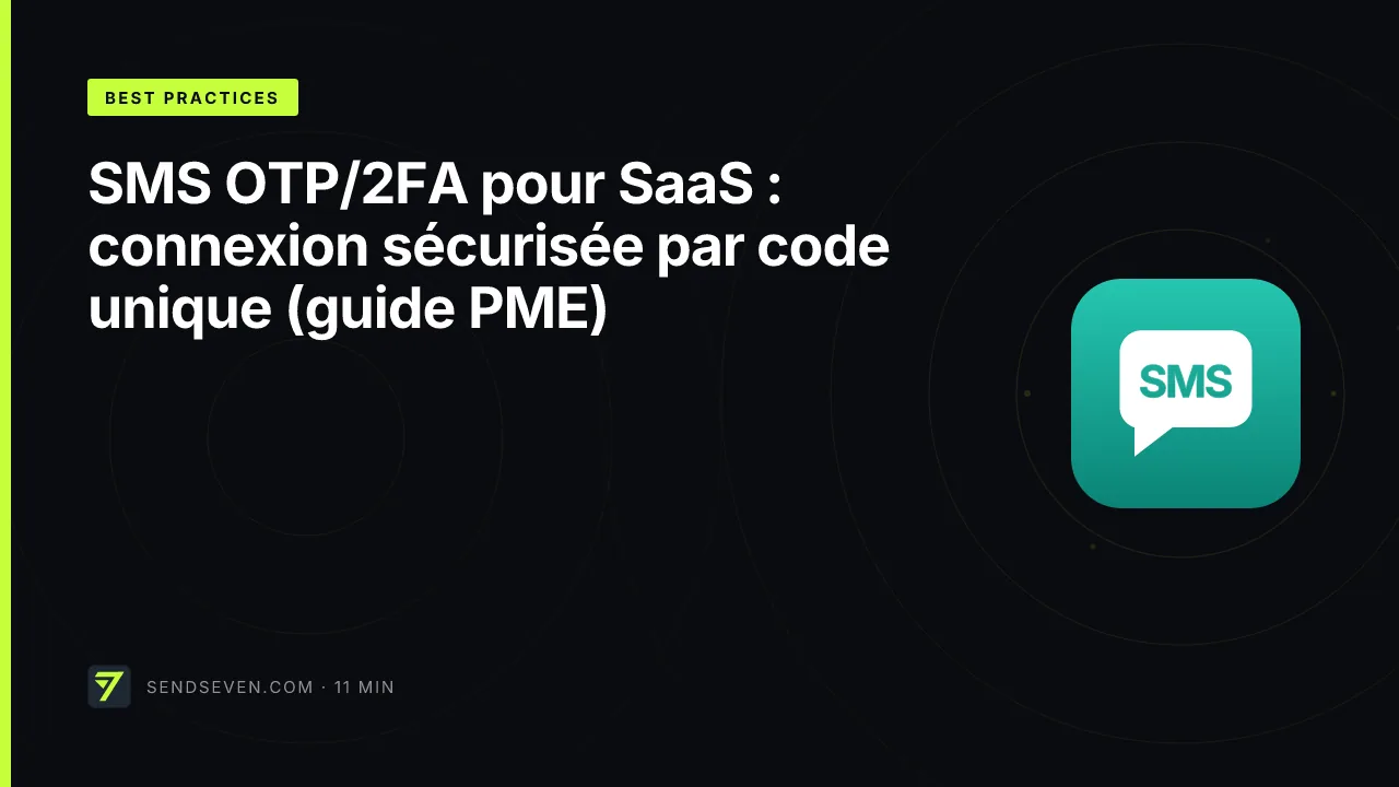 SMS OTP/2FA pour SaaS : connexion sécurisée par code unique (guide PME)
