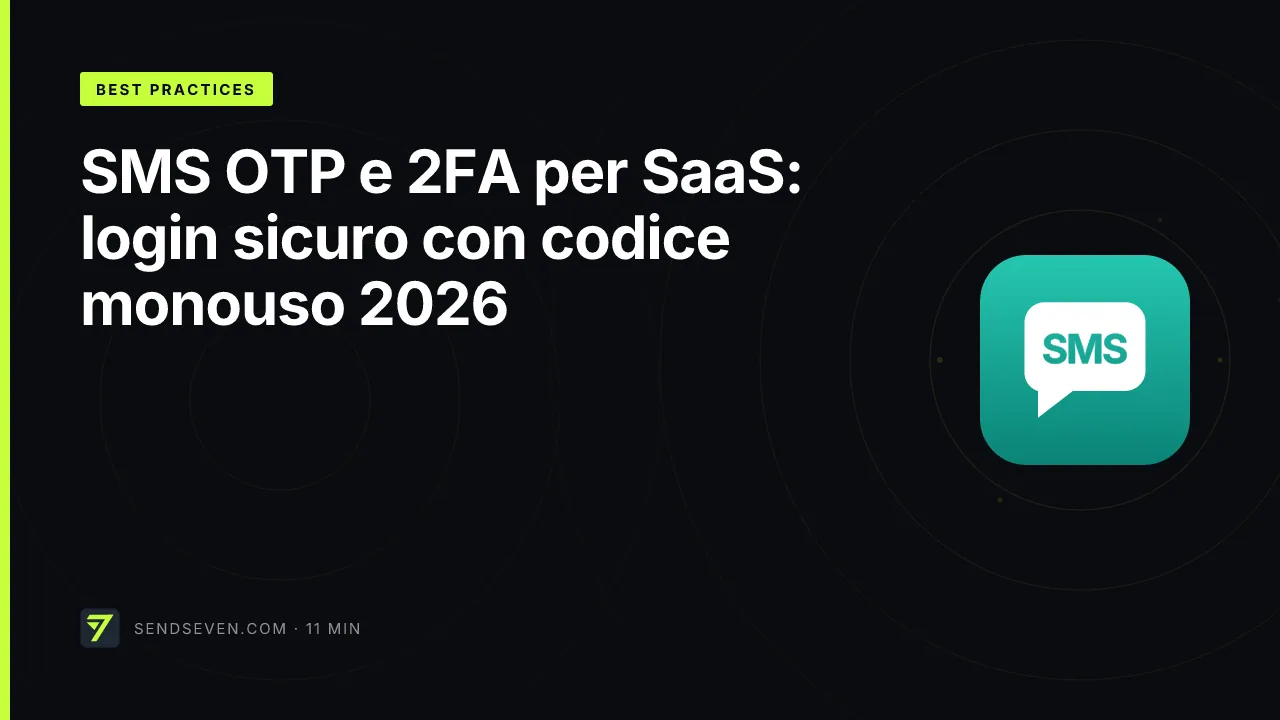 SMS OTP e 2FA per SaaS: login sicuro con codice monouso 2026