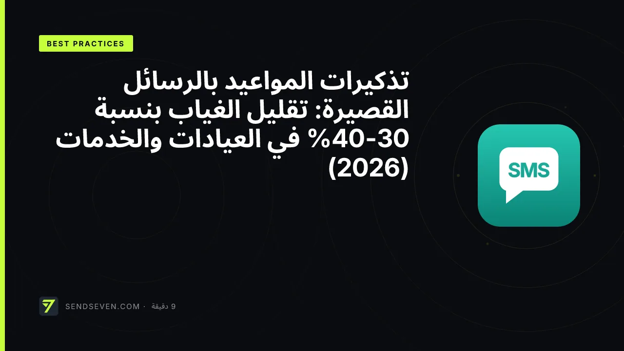 تذكيرات المواعيد بالرسائل القصيرة: تقليل الغياب بنسبة 30-40% في العيادات والخدمات (2026)