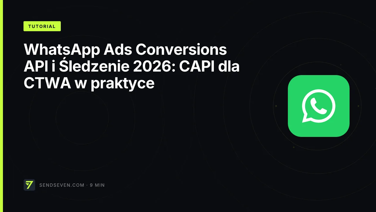 WhatsApp Ads Conversions API i Śledzenie 2026: CAPI dla CTWA w praktyce