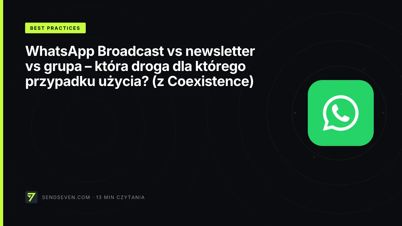 WhatsApp Broadcast vs newsletter vs grupa – która droga dla którego przypadku użycia? (z Coexistence)