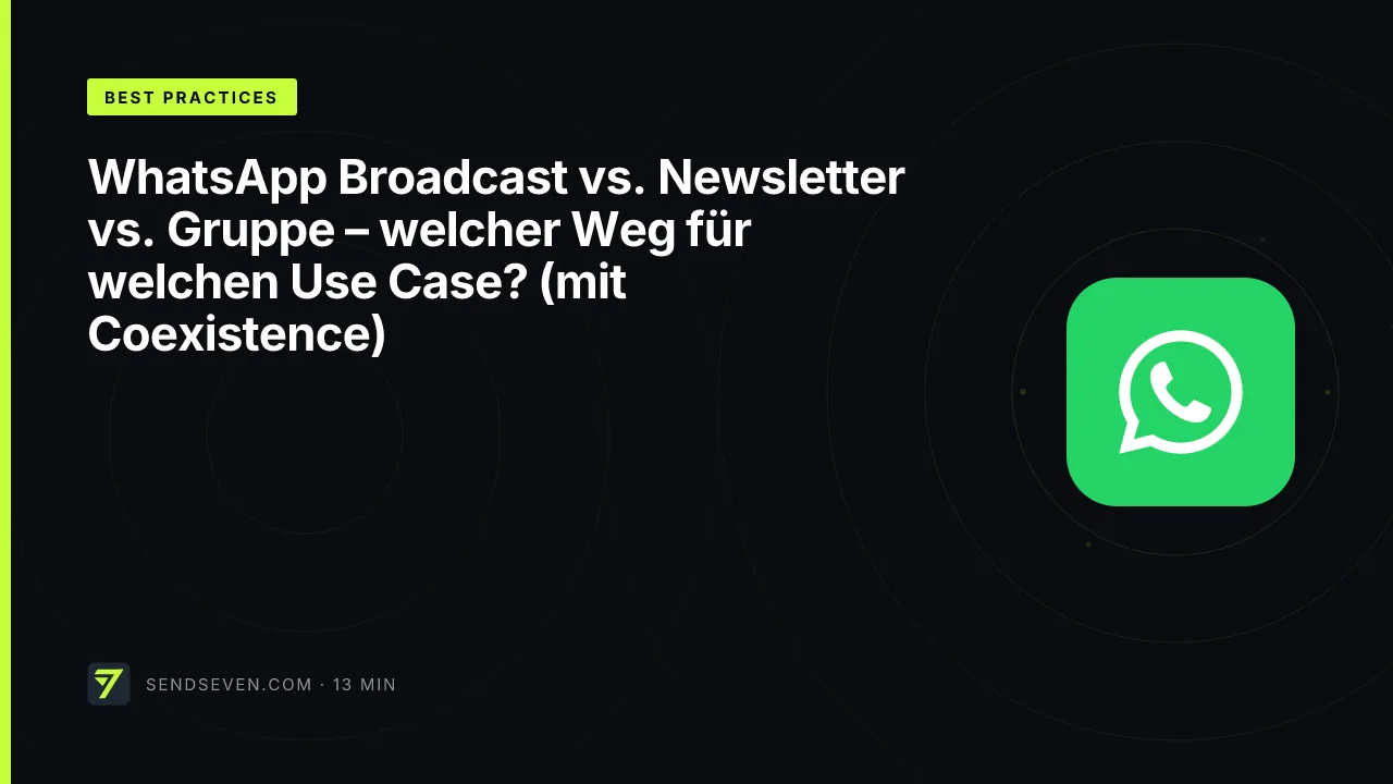 WhatsApp Broadcast vs. Newsletter vs. Gruppe – welcher Weg für welchen Use Case? (mit Coexistence)