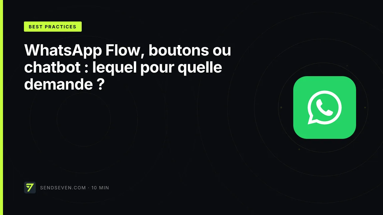 WhatsApp Flow, boutons ou chatbot : lequel pour quelle demande ?