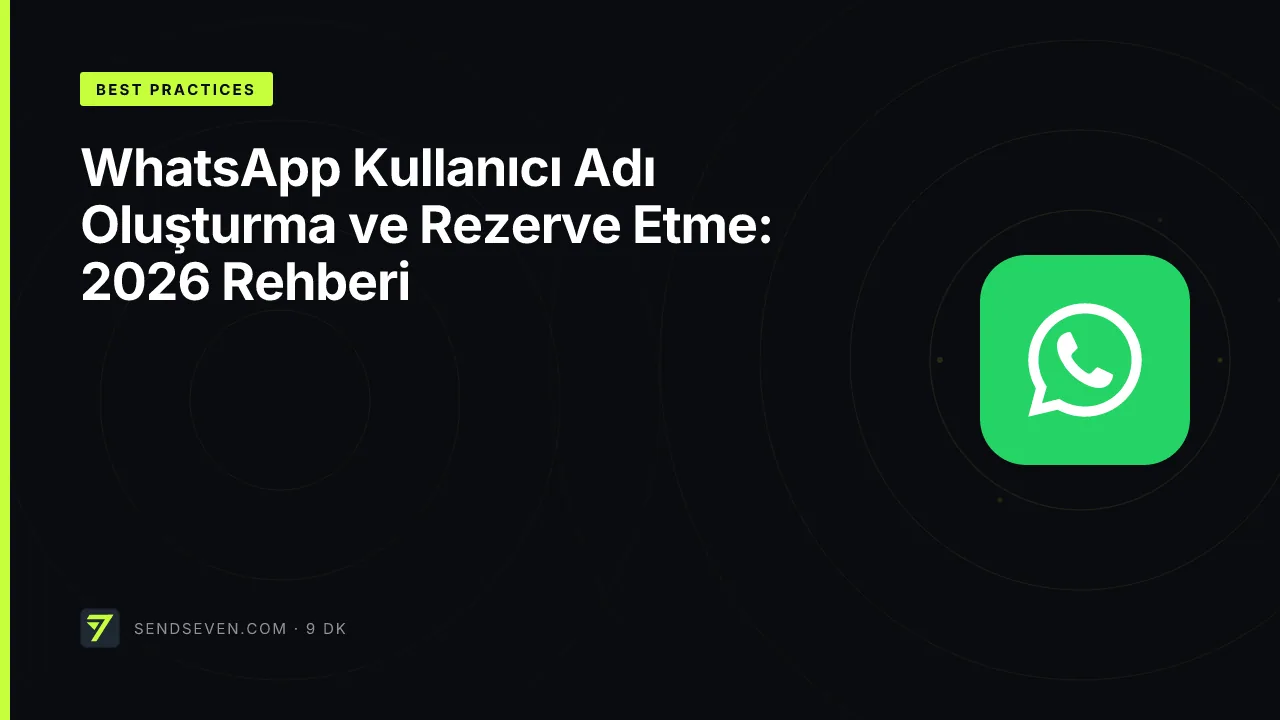 WhatsApp Kullanıcı Adı Oluşturma ve Rezerve Etme: 2026 Rehberi