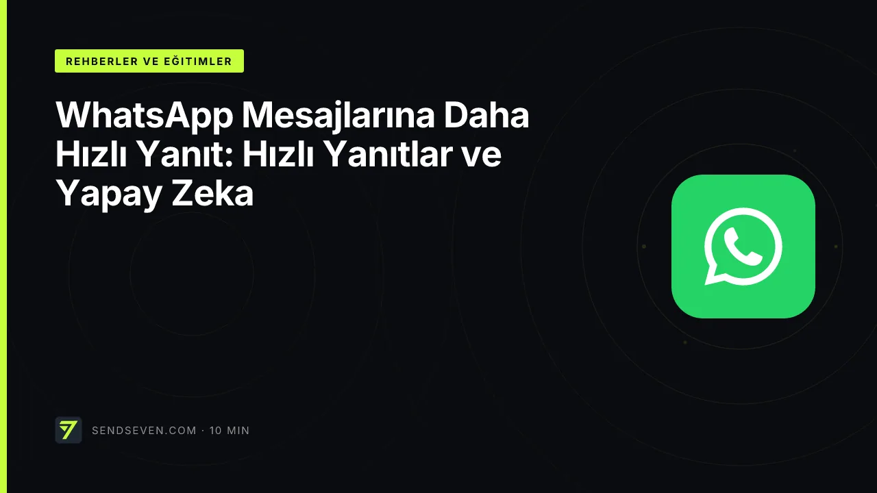 WhatsApp Mesajlarına Daha Hızlı Yanıt: Hızlı Yanıtlar ve Yapay Zeka