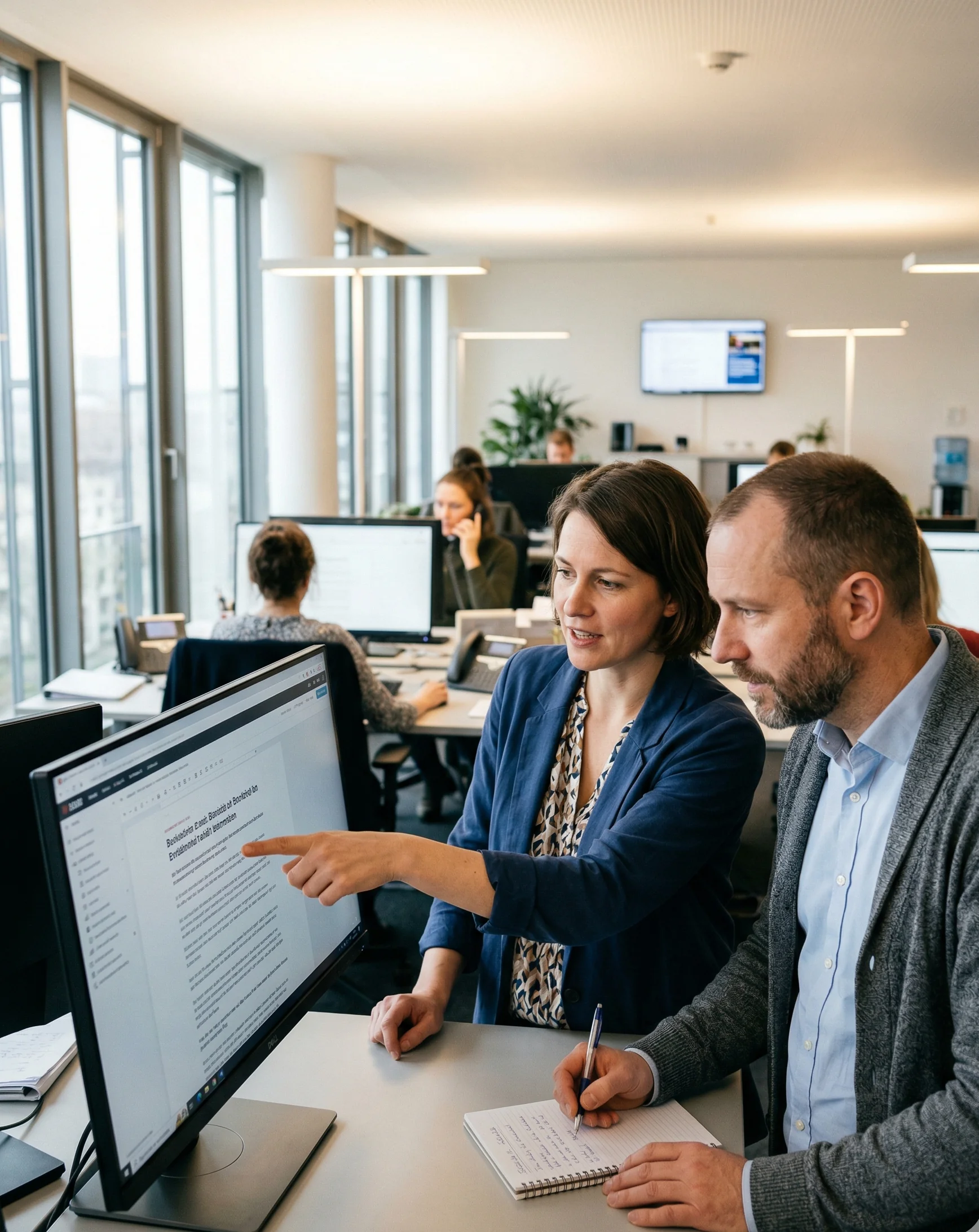 Journalist und Redakteurin im Newsroom — SendSeven Messaging für Verlage